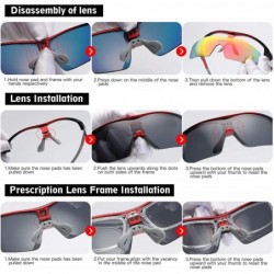 Sport Polarized Sunglasses Interchangeable Baseball - Red - CL18M96E5W6 $26.33