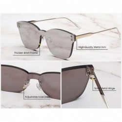 Oversized RimlThicken Women One Piece Candy Color Sun Glasses For - C4 Mirror White - CZ198AISX4R $24.90