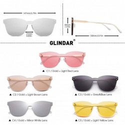 Oversized RimlThicken Women One Piece Candy Color Sun Glasses For - C4 Mirror White - CZ198AISX4R $24.90