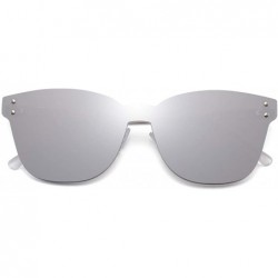 Oversized RimlThicken Women One Piece Candy Color Sun Glasses For - C4 Mirror White - CZ198AISX4R $24.90