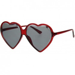 Round Beveled Diamond Cut Edge Heart Shape Plastic Valentines Sunglasses - Red Black - CN18TDMWNLT $14.13
