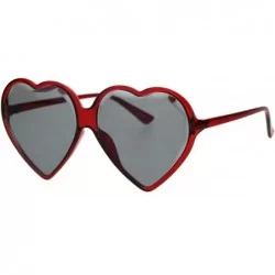Round Beveled Diamond Cut Edge Heart Shape Plastic Valentines Sunglasses - Red Black - CN18TDMWNLT $22.93