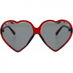 Round Beveled Diamond Cut Edge Heart Shape Plastic Valentines Sunglasses - Red Black - CN18TDMWNLT $14.13