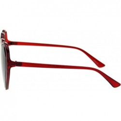 Round Beveled Diamond Cut Edge Heart Shape Plastic Valentines Sunglasses - Red Black - CN18TDMWNLT $14.13