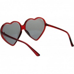 Round Beveled Diamond Cut Edge Heart Shape Plastic Valentines Sunglasses - Red Black - CN18TDMWNLT $14.13