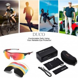 Sport Polarized Sunglasses Interchangeable Baseball - Red - CL18M96E5W6 $26.33