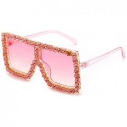Square Sunglasses Women Oversized Square Crystal Brand Designer - K - CH199OMCXD8 $20.68
