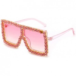 Square Sunglasses Women Oversized Square Crystal Brand Designer - K - CH199OMCXD8 $13.32