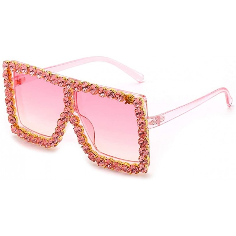 Square Sunglasses Women Oversized Square Crystal Brand Designer - K - CH199OMCXD8 $13.32