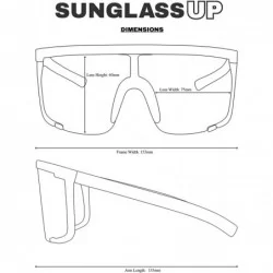 Shield Oversized 150mm Super Shield Mirrored Lens Sunglasses Retro Flat Top Matte Black Frame - CF18G2EULM6 $15.37