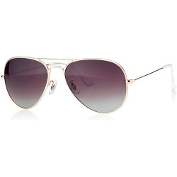 Aviator Pinglas Retro Sunglasses Women Polarized Blue Metal Frame Gradient Mirror Green - Brown - C318YZWLTW6 $15.95
