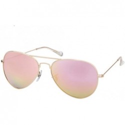 Aviator Pinglas Retro Sunglasses Women Polarized Blue Metal Frame Gradient Mirror Green - Brown - C318YZWLTW6 $15.95