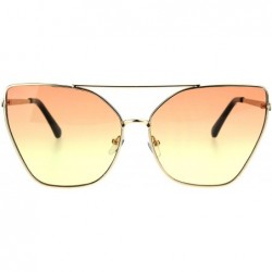 Cat Eye Womens Color Gardient Metal Rim Large Cat Eye Sunglasses - Gold Orange Yellow - CL1852NG4UK $22.36