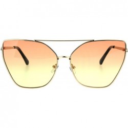 Cat Eye Womens Color Gardient Metal Rim Large Cat Eye Sunglasses - Gold Orange Yellow - CL1852NG4UK $10.88