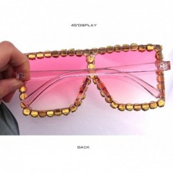 Square Sunglasses Women Oversized Square Crystal Brand Designer - K - CH199OMCXD8 $13.32