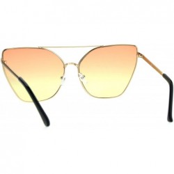 Cat Eye Womens Color Gardient Metal Rim Large Cat Eye Sunglasses - Gold Orange Yellow - CL1852NG4UK $10.88