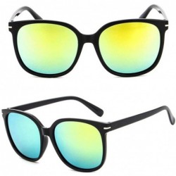 Aviator 2019 Vintage Sunglasses Women Top Brand Designer Luxury Candies Lens Black Blue - Black Gold - CB18Y6SNGRI $12.13