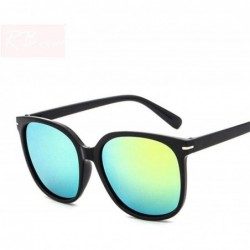 Aviator 2019 Vintage Sunglasses Women Top Brand Designer Luxury Candies Lens Black Blue - Black Gold - CB18Y6SNGRI $12.13