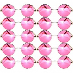 Oval 10 Pack Round Retro Vintage Circle Style Sunglasses Colored Small Metal Frame - 43_pink_10_pairs - C21853KR5MR $21.81