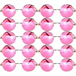 Oval 10 Pack Round Retro Vintage Circle Style Sunglasses Colored Small Metal Frame - 43_pink_10_pairs - C21853KR5MR $21.81