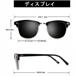 Round Sunglasses for Men Women - Retro Semi Rimless Polarized Sun Glasses WP1006 - Light Black - CR18CG98A93 $14.22