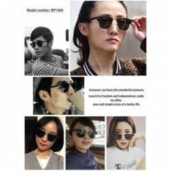 Round Sunglasses for Men Women - Retro Semi Rimless Polarized Sun Glasses WP1006 - Light Black - CR18CG98A93 $14.22