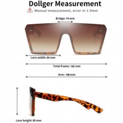 Oversized Oversized Square Sunglasses for Women Men Retro Shades Fashion Big Flat Top Mirror Rimless Lens - CT19634IWCA $13.36