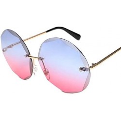 Rectangular Round Cut Rimless Sunglasses Women Men Vintage Gradient Sun Glasses Stylish Female Male Eyeglasses - CQ18Y7DLWDS ...