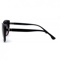 Cat Eye Womens Oversize Cat Eye Jewel Hinge Plastic Sunglasses - Black Silver Pink Smoke - CX197MCNUSM $10.50