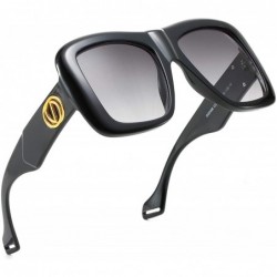 Oversized Oversized Square Sunglasses Women Multi Tinted Frame Designer Inspired Fashion shades - Black - CJ18O6D2RT9 $27.23