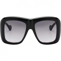 Oversized Oversized Square Sunglasses Women Multi Tinted Frame Designer Inspired Fashion shades - Black - CJ18O6D2RT9 $10.29