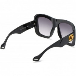 Oversized Oversized Square Sunglasses Women Multi Tinted Frame Designer Inspired Fashion shades - Black - CJ18O6D2RT9 $10.29