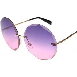 Rectangular Round Cut Rimless Sunglasses Women Men Vintage Gradient Sun Glasses Stylish Female Male Eyeglasses - CQ18Y7DLWDS ...
