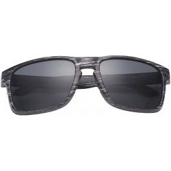 Wayfarer Classic Retro Sport Flash Mirror Wood Sunglasses UV400 - Gray/Black - CP12IYUWT5N $18.42
