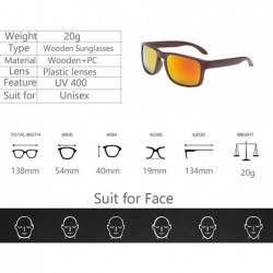 Wayfarer Classic Retro Sport Flash Mirror Wood Sunglasses UV400 - Gray/Black - CP12IYUWT5N $18.42