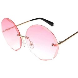 Rectangular Round Cut Rimless Sunglasses Women Men Vintage Gradient Sun Glasses Stylish Female Male Eyeglasses - CQ18Y7DLWDS ...