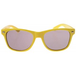Aviator Fashion Unisex Square Vintage Sunglasses Men Women Rivets Metal Design Black - Yellow - CK18YQNHEH4 $10.58