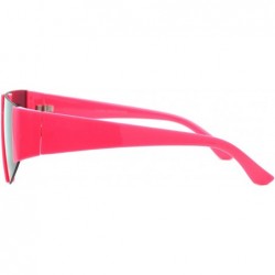 Rimless 80's Fashion Sunglasses Flat Top Open Frame Funky Geometric Shades UV 400 - Pink - CI194ALNNZ6 $11.79