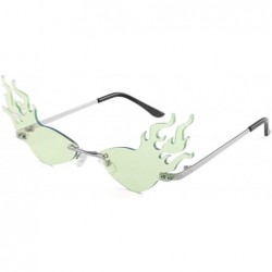 Rimless 2020 Fashion Rimless Sunglasses Women Fashion Driving Small Eyewear - Silver Green - CJ1924234ME $20.49