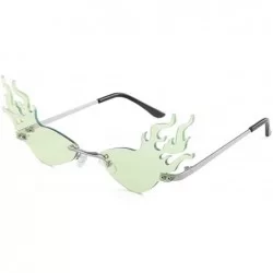 Rimless 2020 Fashion Rimless Sunglasses Women Fashion Driving Small Eyewear - Silver Green - CJ1924234ME $23.72