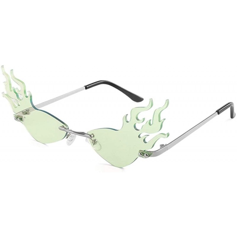 Rimless 2020 Fashion Rimless Sunglasses Women Fashion Driving Small Eyewear - Silver Green - CJ1924234ME $12.40
