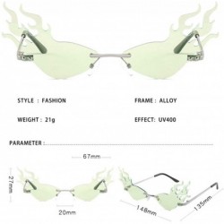 Rimless 2020 Fashion Rimless Sunglasses Women Fashion Driving Small Eyewear - Silver Green - CJ1924234ME $23.72