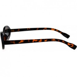 Rectangular Hippie Squint Slot Lens Retro Plastic Oval Sunglasses - Tortoise Black - CW18G2KNXES $13.03