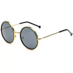 Square Lennon Inspired Round Metal Circle Sunglasses Retro Vintage Steampunk 55mm - Grey/Blue - CA12IHL9CRH $38.39