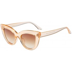 Wayfarer Fashion Star Same Style Cat Eye Frame Eyeglasses Ladies Womens Sunglasses - Tea - CM18G7AS6I2 $12.50