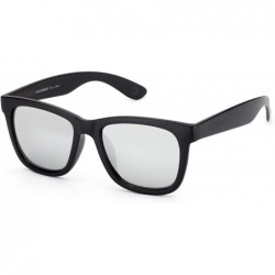 Square Linno Oversized Square Sunglasses for Men Women Coating Mirror Lens UV400 - Silver - C818LX4CTWC $23.98