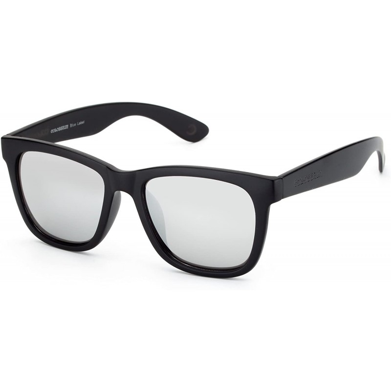 Square Linno Oversized Square Sunglasses for Men Women Coating Mirror Lens UV400 - Silver - C818LX4CTWC $13.88