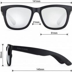 Square Linno Oversized Square Sunglasses for Men Women Coating Mirror Lens UV400 - Silver - C818LX4CTWC $13.88