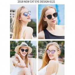 Oversized Vintage Cateye Sunglasses for Women Polarized Oversized Cat Eye Mirror Driving Glasses Designer - Black - CS1809KR7...