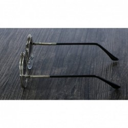 Oval 3057 Steampunk Sunglasses Round Metal Women Style Retro Flip Circular Double Sun Glasses Men CIRCLE - Black - CB198549TD...